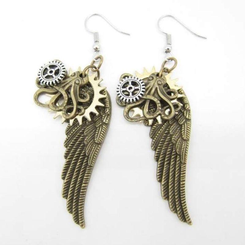Ailes d’ange vintage en boucles d’oreilles