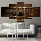 Avion vintage sur tableau steampunk