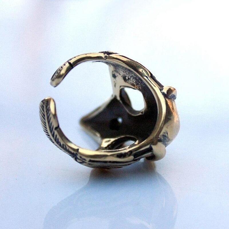 Bague bronze à corbeau steampunk