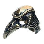 Bague corbeau bronze de style steampunk