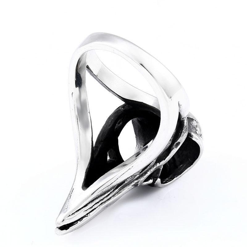Bague motif crâne de corbeau