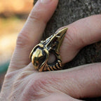 Bague steampunk corbeau couleur bronze