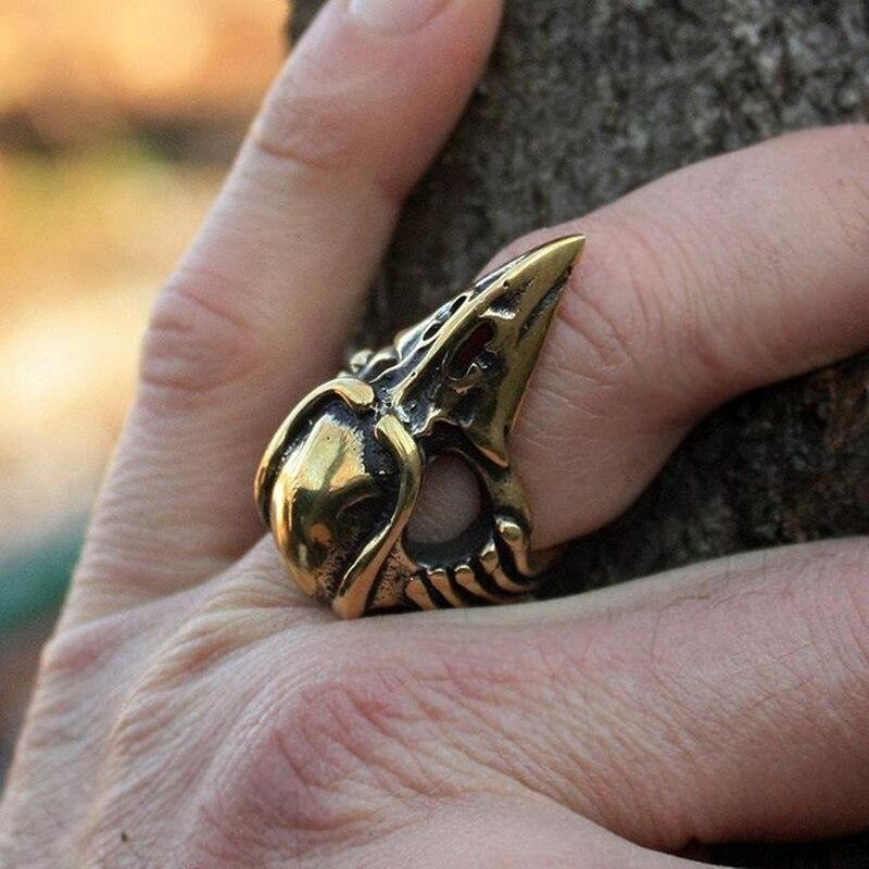 Bague steampunk corbeau couleur bronze