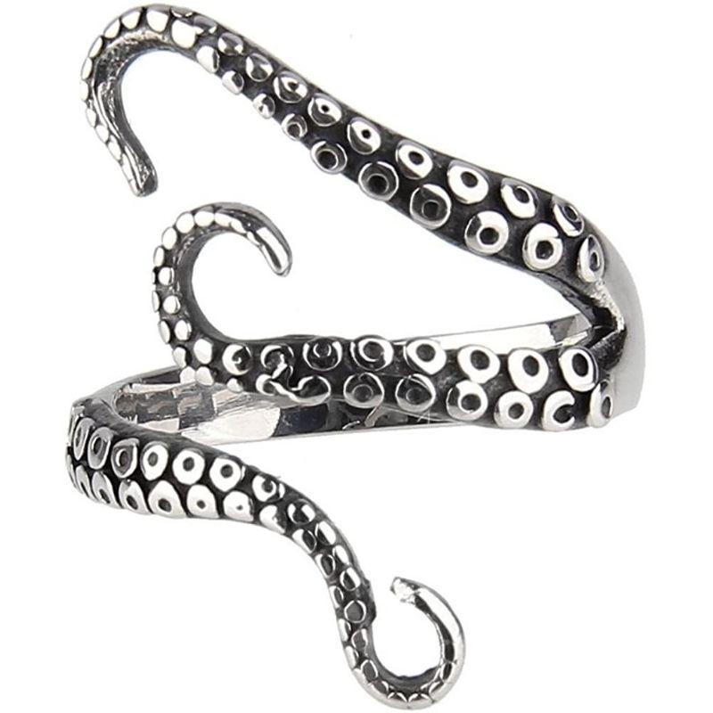 Bague steampunk en forme de kraken