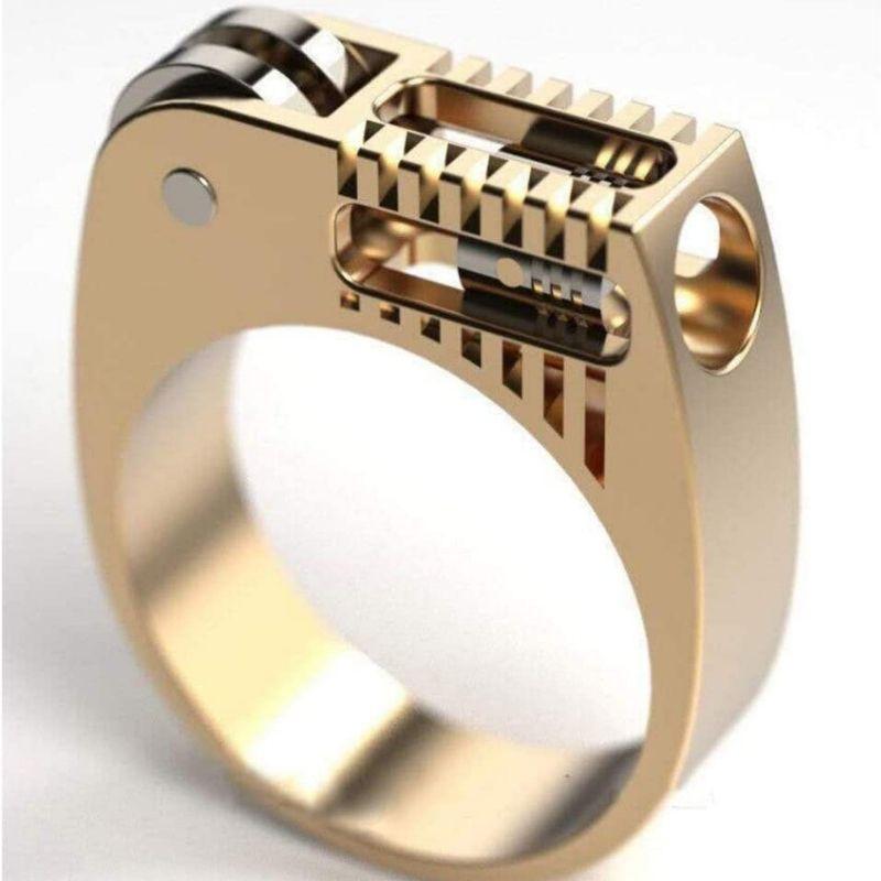 Bague steampunk ornée d’engrenages