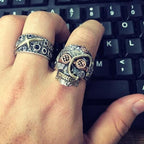 Bague tête de mort de style steampunk