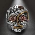 Bague tête de mort steampunk
