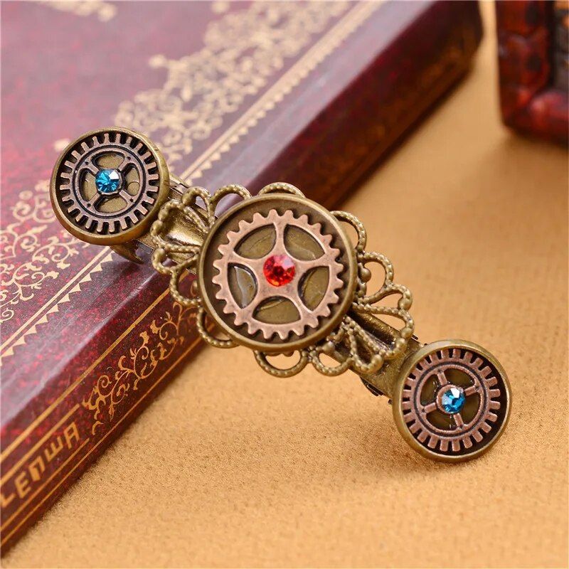 Barrette de style steampunk pour cheveux