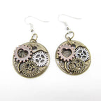 Bijoux d'oreilles suspendus style steampunk