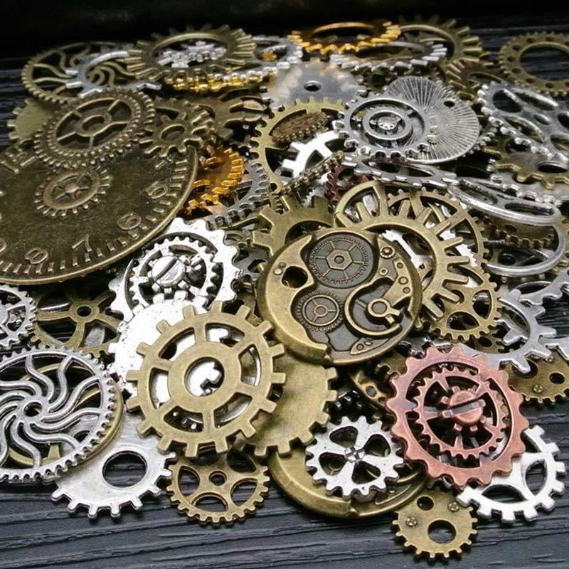 Bijoux steampunk ornés d'engrenages