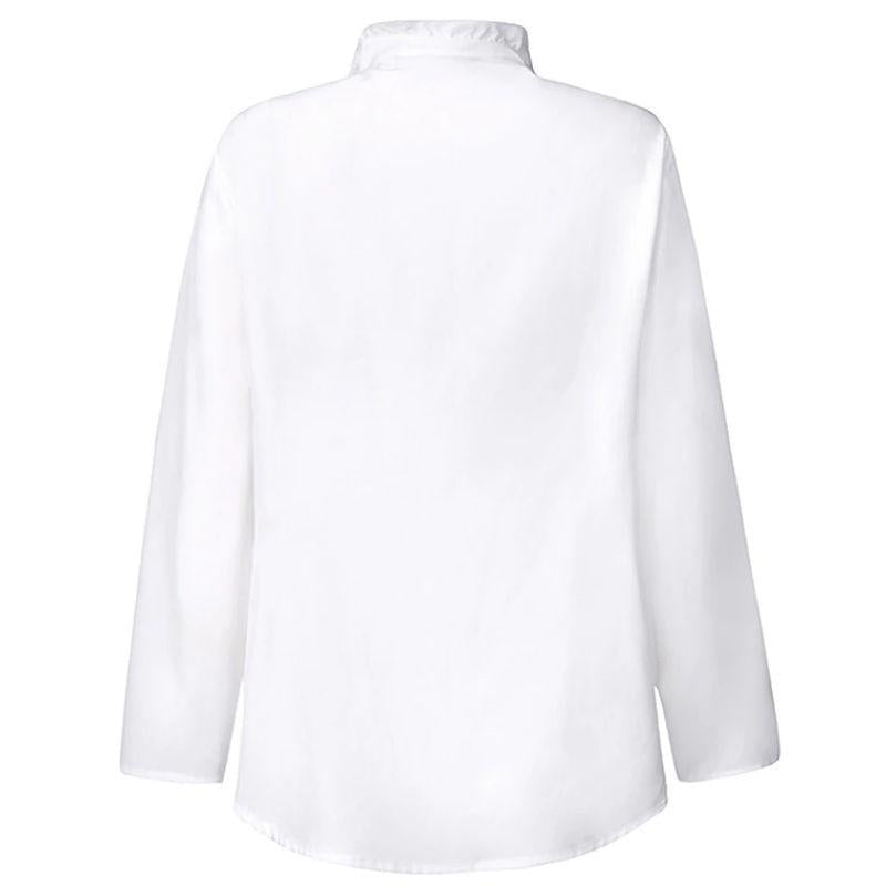 Blouse à col volanté de style victorien pour femme