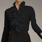 Blouse femme victorienne avec col volanté