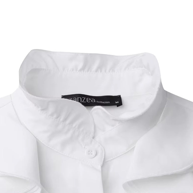 Blouse pour femme au col volanté victorien