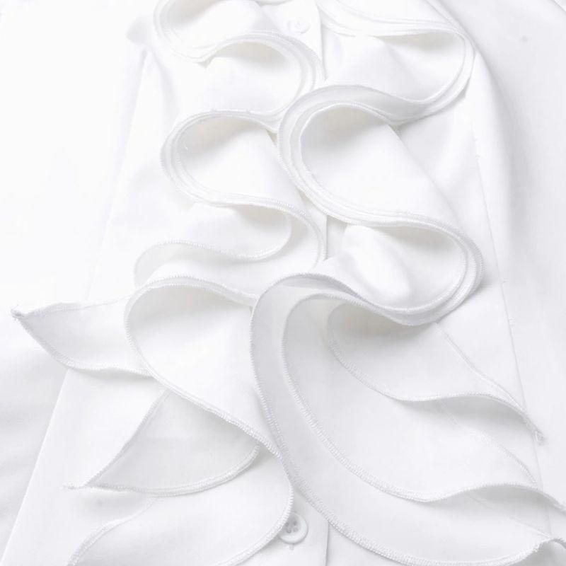 Blouse style victorien femme avec col volanté