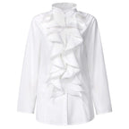 Blouse victorienne femme à col volanté