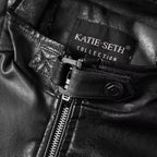 Blouson biker en simili PU