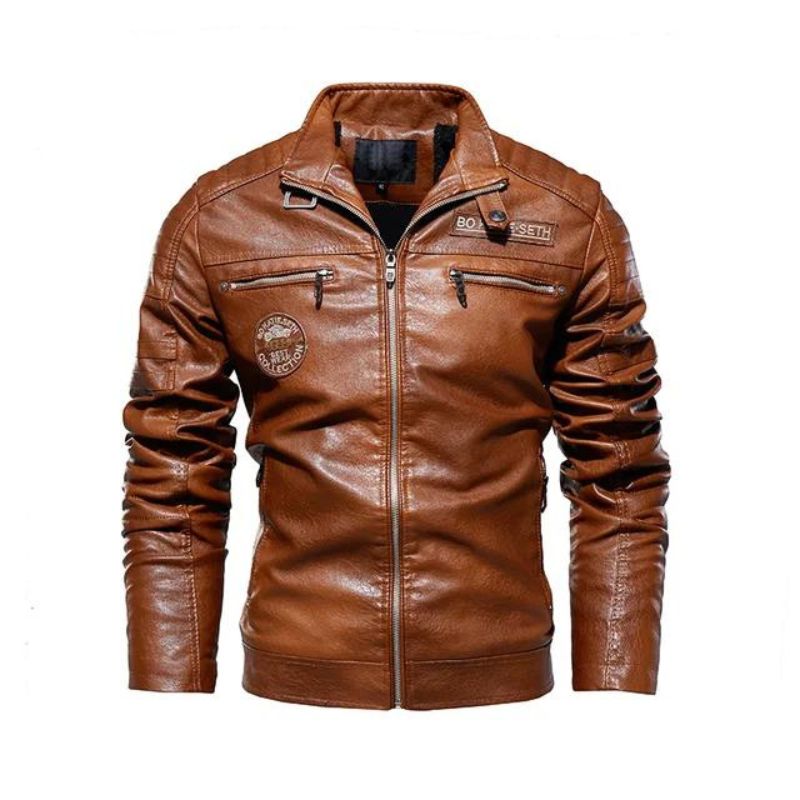 Blouson d’inspiration motard en simili PU