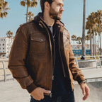 Blouson en cuir de style steampunk