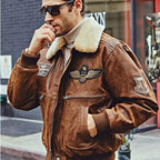 Blouson en cuir style aviateur steampunk