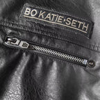 Blouson en simili PU pour motard