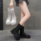 Bottes à plateforme avec semelle crantée