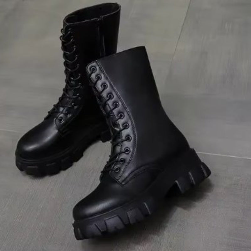 Bottes à semelle crantée sur plateforme