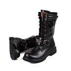 Bottes à tête de mort de style steampunk gothique