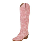 Bottes d'inspiration western en daim pour femme