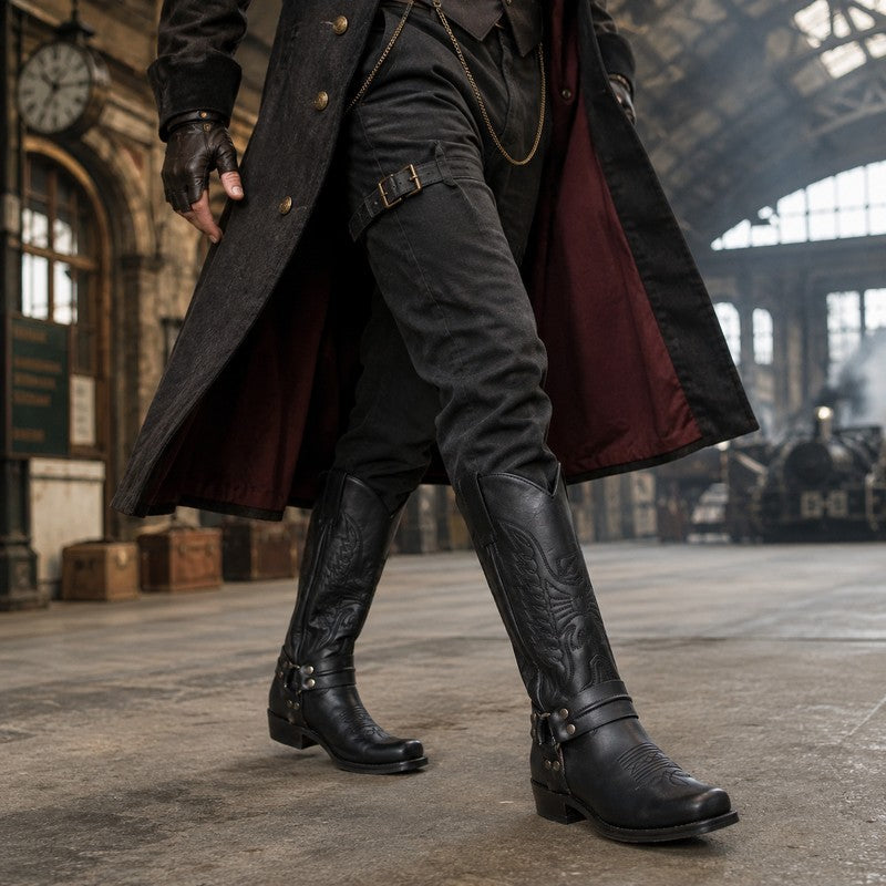 Bottes de style cowboy pour homme