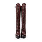 Bottes en cuir et simili au style victorien