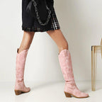 Bottes en daim style western pour femme