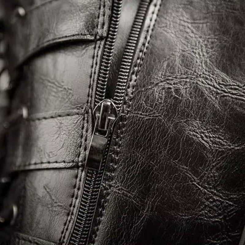 Bottes en PU de style steampunk pour homme
