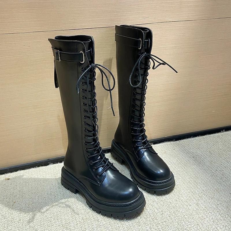 Bottes en PU pour femme façon steampunk