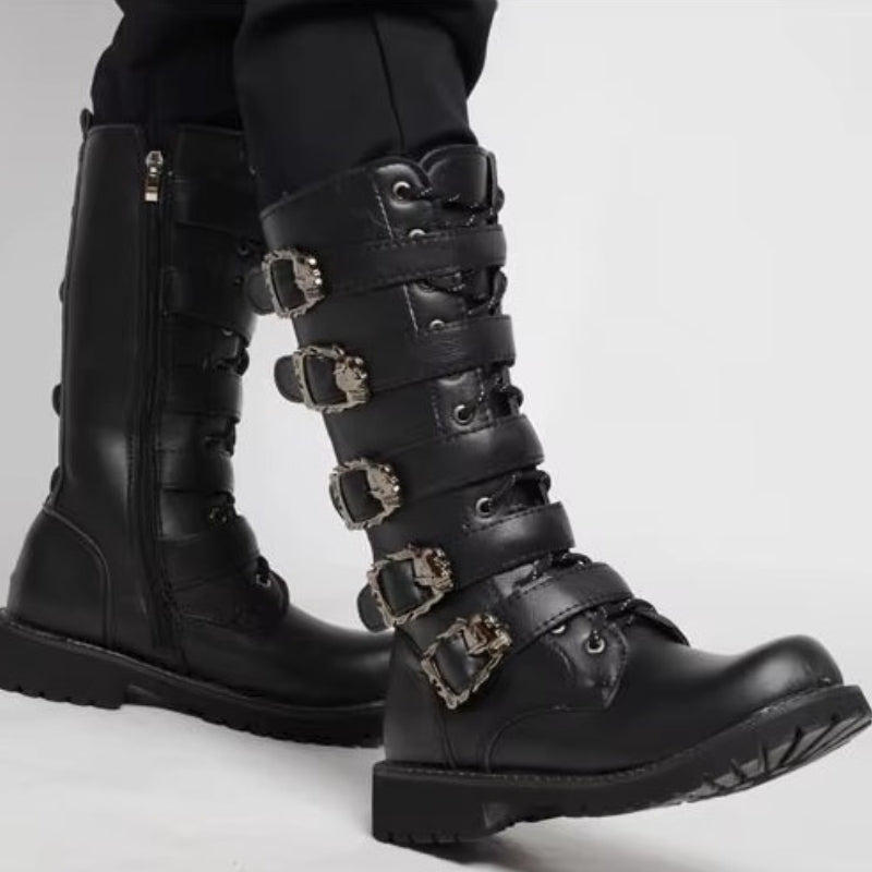 Bottes en PU steampunk masculines