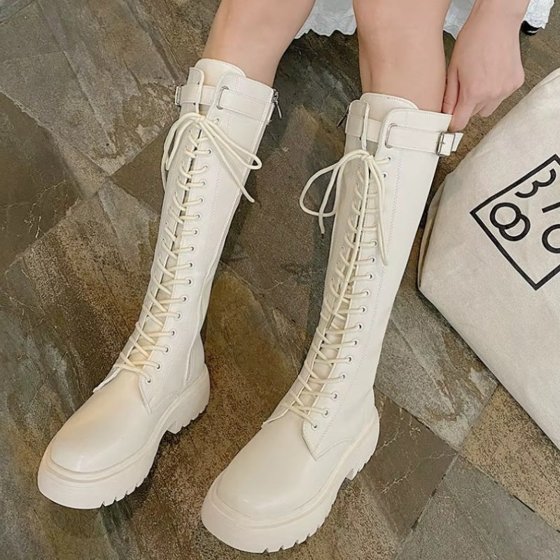 Bottes femme de couleur blanche