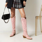 Bottes femme de style western en daim