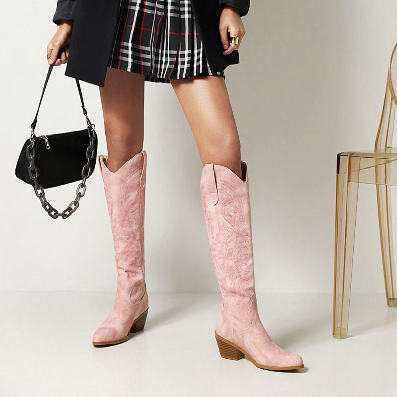 Bottes femme de style western en daim