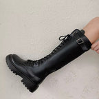 Bottes femme en PU style steampunk