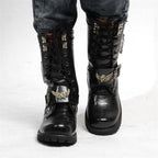 Bottes gothiques tête de mort au style steampunk
