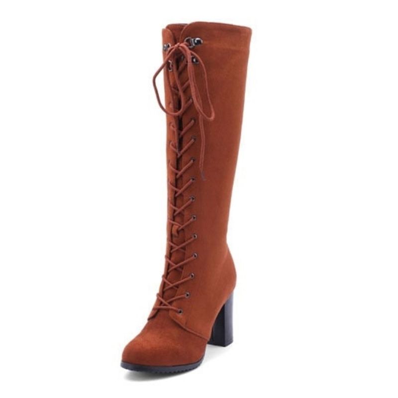 Bottes hautes à lacets pour femme