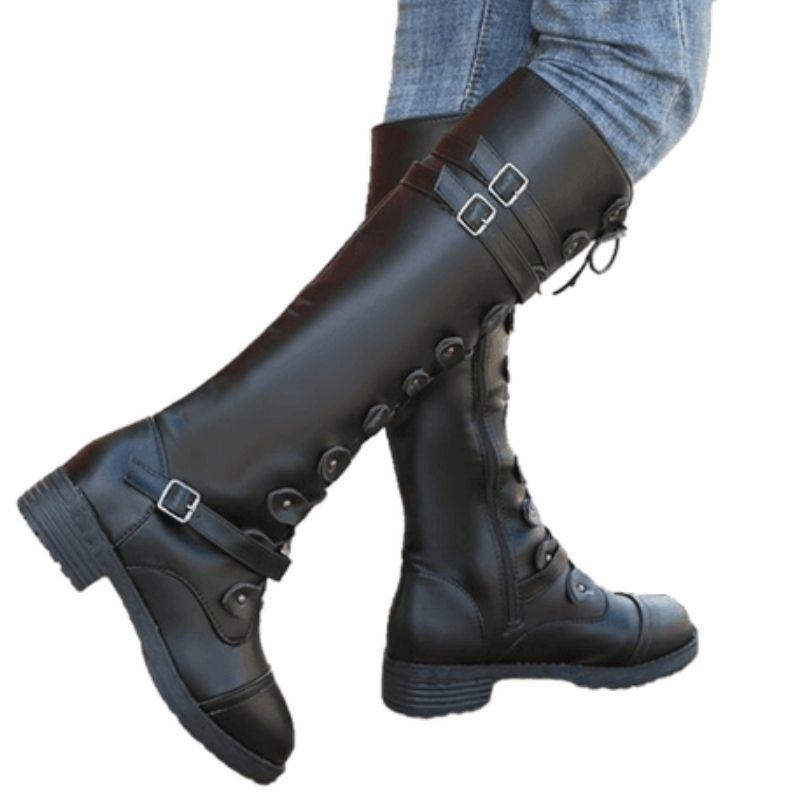Bottes hautes sans talons esprit steampunk