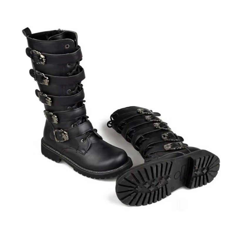Bottes homme style steampunk en PU