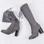 Bottes lacées montantes pour femme