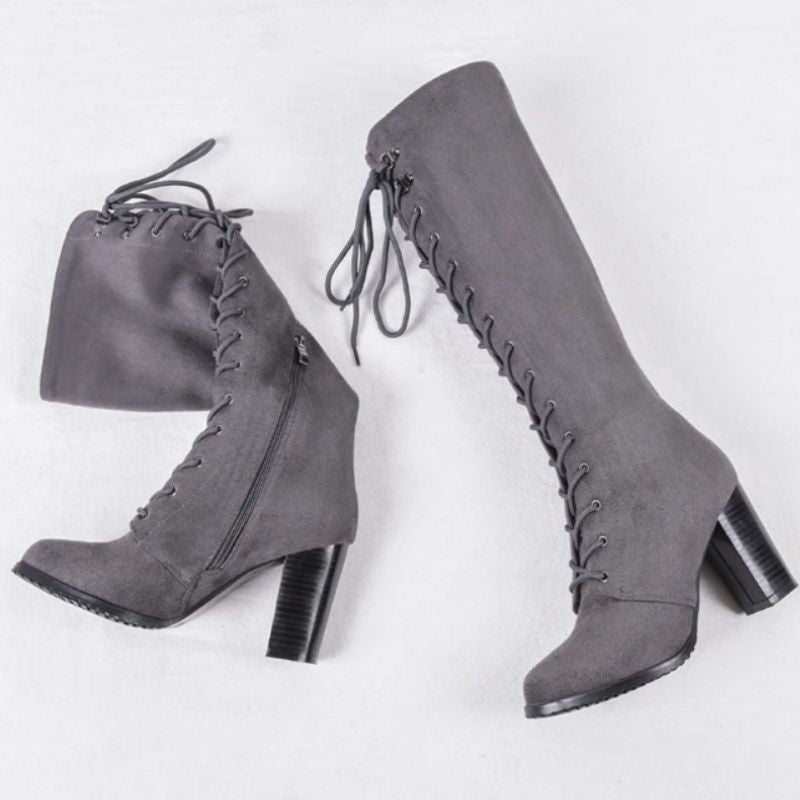 Bottes lacées montantes pour femme