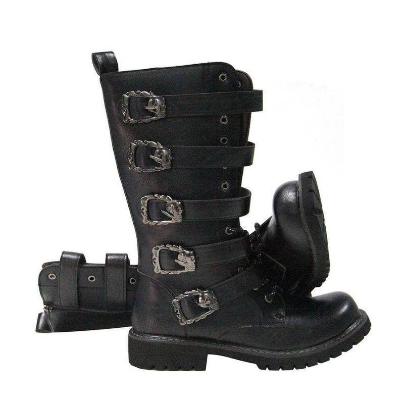 Bottes masculines steampunk en PU