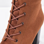 Bottes montantes féminines à lacets