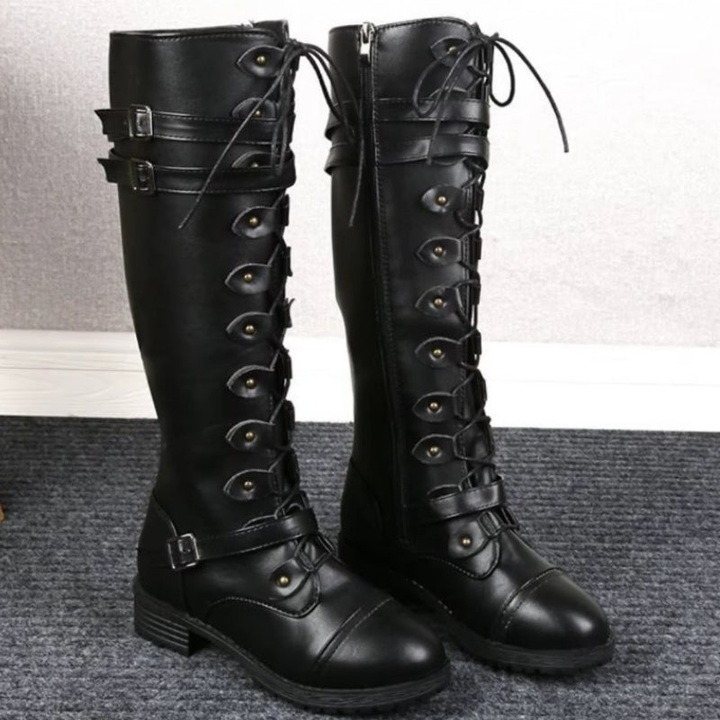 Bottes montantes steampunk dépourvues de talons