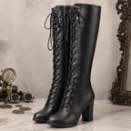 Bottes noires à l’allure rétro