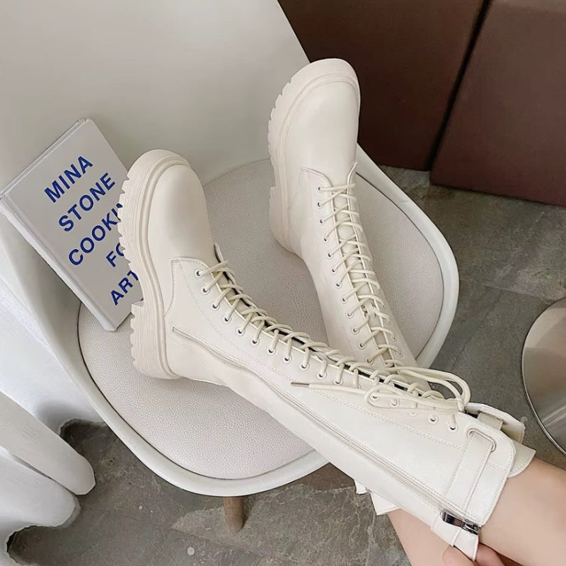 Bottes pour femme en blanc