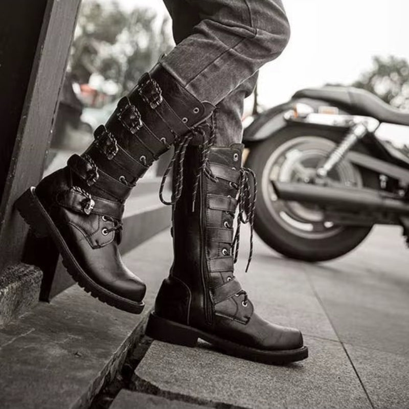 Bottes pour homme en PU steampunk